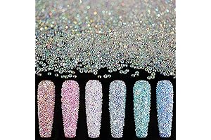 Caviar Nail Crystals: Tiny AB Glass Rhinestones for Iridescent Shine