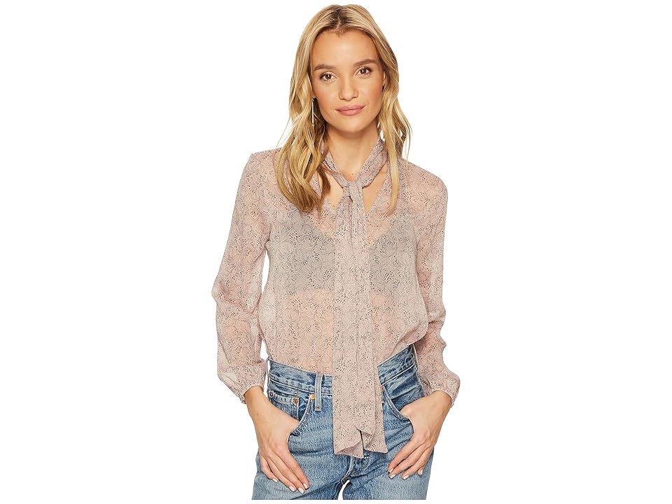 

BB Dakota Austell Tie Front Printed Top (Powder) Women's Clothing