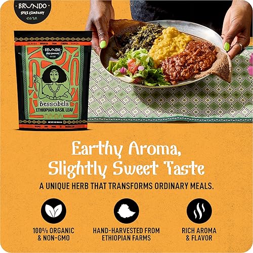Miniatura 2 de Brundo Spices Bessobela  Auténtica albahaca sagrada etíope  Recogida y procesada a mano  Cosechada e importada de Etiopía  Sin OMG  Orgánico  Sin