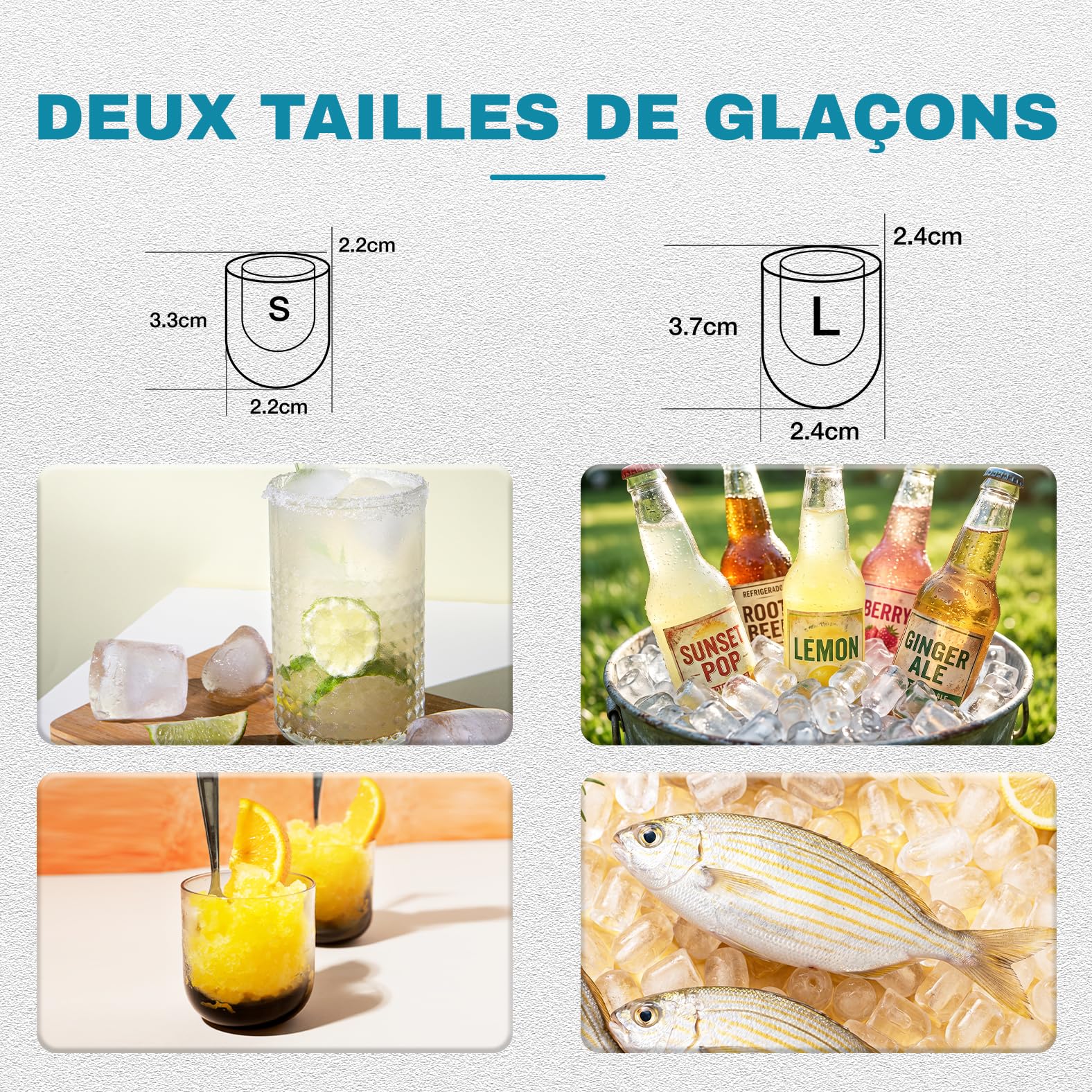 LEADZM Machine à Glaçons 12 kg/24h, 9 Glacons en 6-10 Minutes, 2 Tailles de Glacons,Machine a Glacons avec Poignée portable pour la Maison, la Fête, le Bureau et le Camping (Noir)