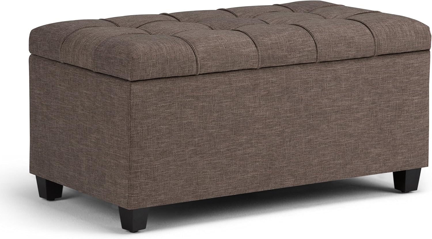 SIMPLIHOME Sienna 34 inch Wide Rectangle Lift Top Storage Ottoman Bench in Dove Grey Tufted Linen Look Fabric, Footrest Stool, Coffee Table for the Living Room, Bedroom and Kids Room, Traditional : Home & Kitchen