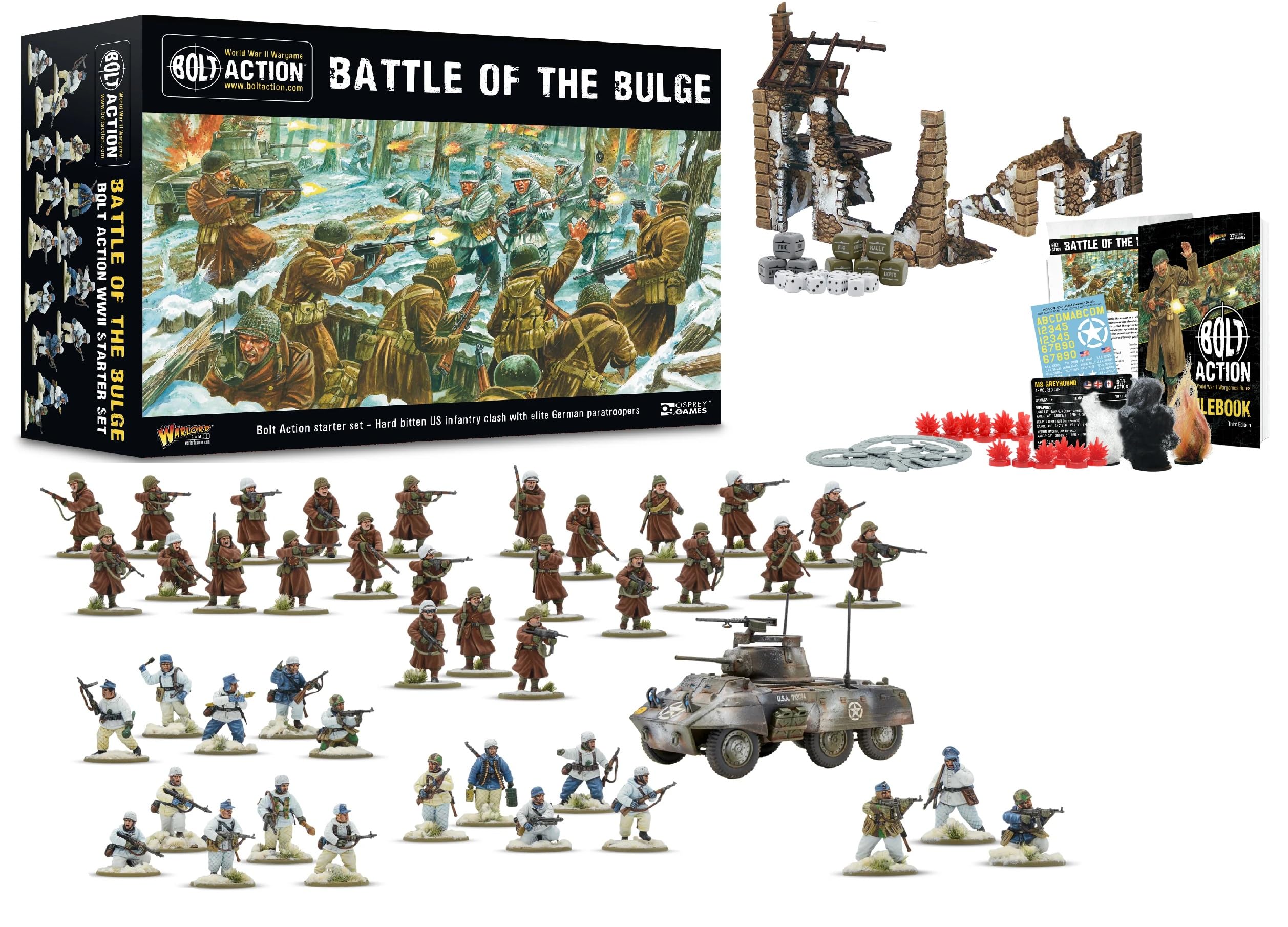 Battle Of The Bulge - Bolt Action Third Edition Starter Set a 28mm World War 2 Strategy Battle Game for 2 or more Players Using Miniatures