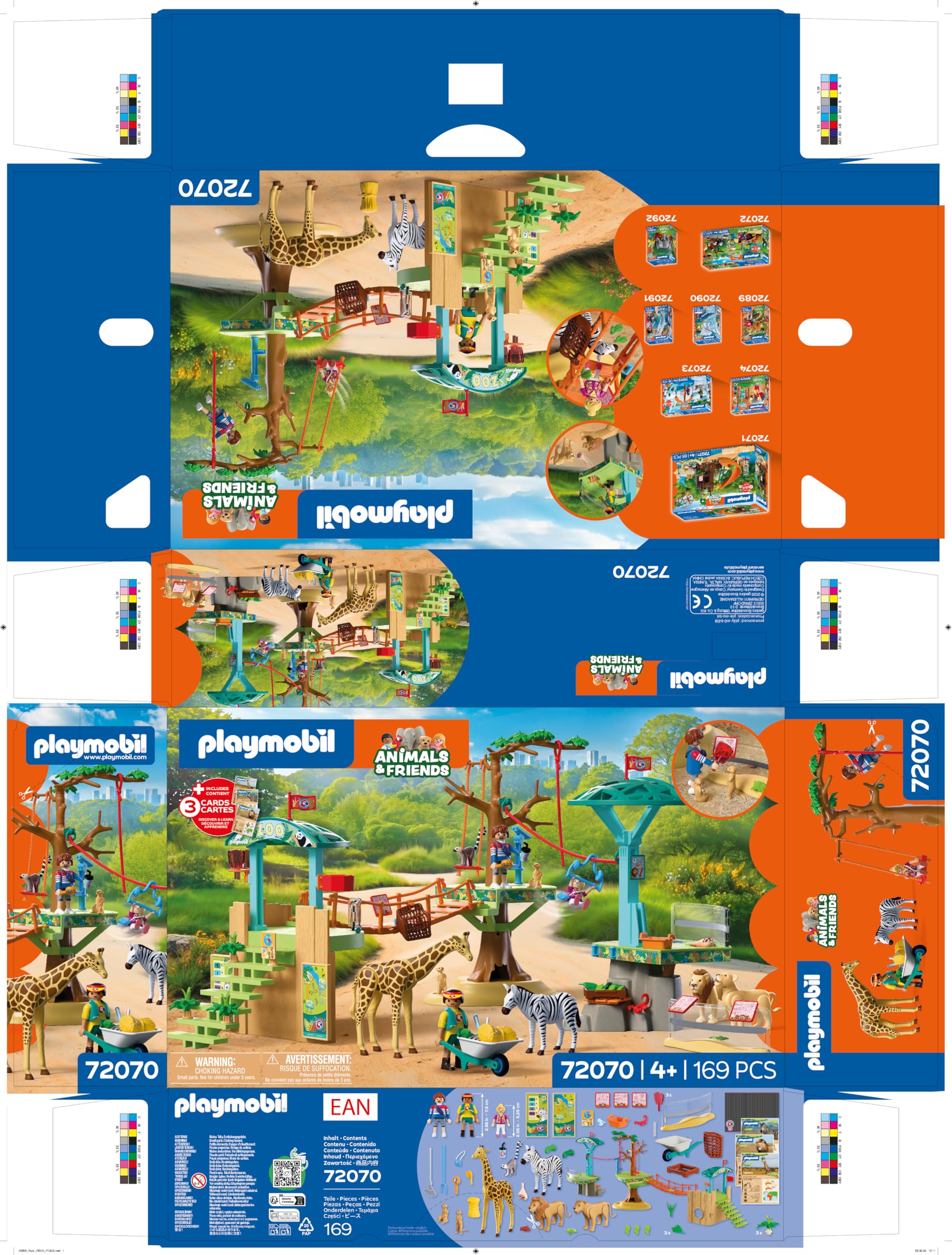 PLAYMOBIL | Animals & Friends | Zoo Parco avventura con animali | 3 piattaforme con funivia e ponte sospeso | gioco per bambini dai 4 anni in su | 72070