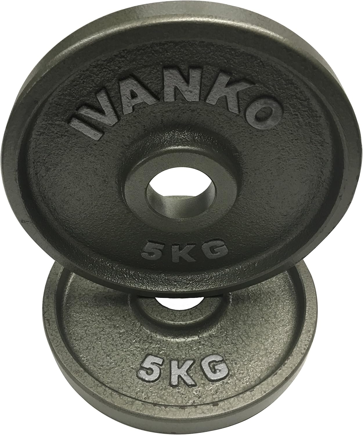 IVANKO (OM-5KG) Cast-Iron, Machined Olympic Plate Grey 5 KILOGRAMS (PAIR)