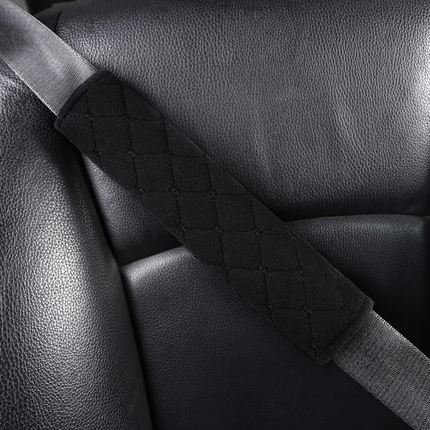 TAPHA Plush Car Seat Belt Cover and Shoulder Pad Cushions Improve Driving Comfort, 2 PCS Included and Compatible with All Vehicles (Black) : Everything Else