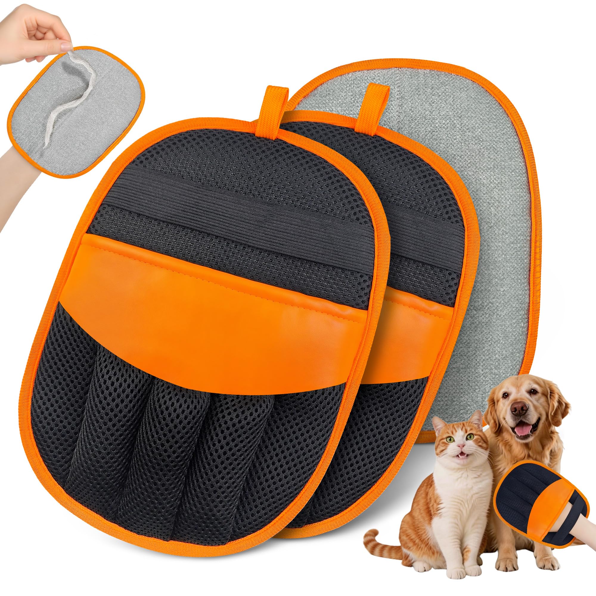 YOSEPATI Magic Brush Ectrostatic Pet Hair Removal Glove,2 Pack Pure Path Pet Fur Remover for Cat&Dog,The Magic Brush Pet Grooming Needs, Yomi Pet Hair Gloves for Laundry, Furniture, Clothes, Car Seats