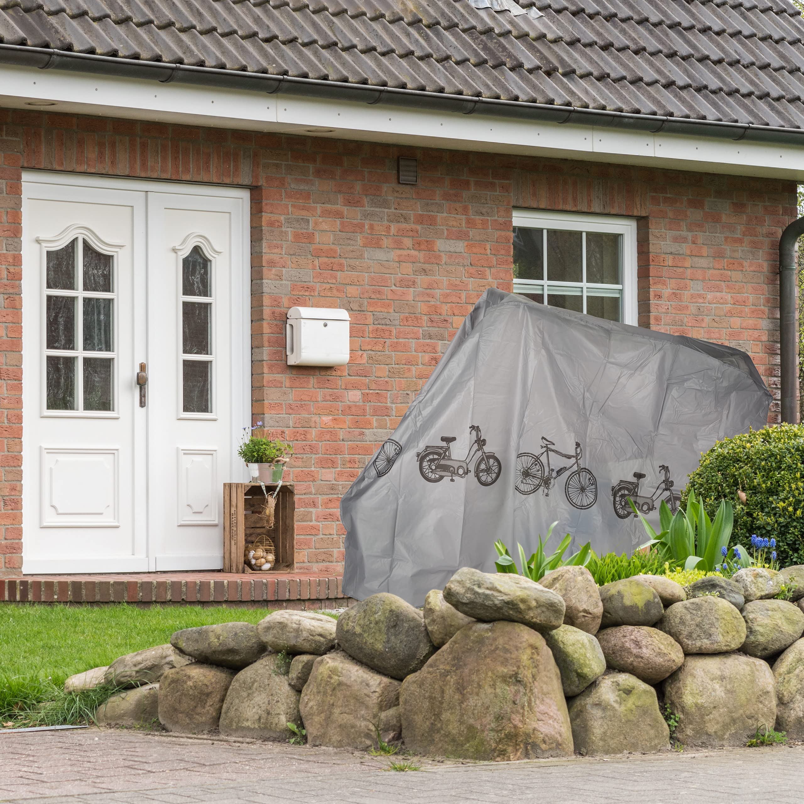 Relaxdays Housse De Protection Vélo Garage Polyéthylène Indéchirable 200 X 110 Cm Noir