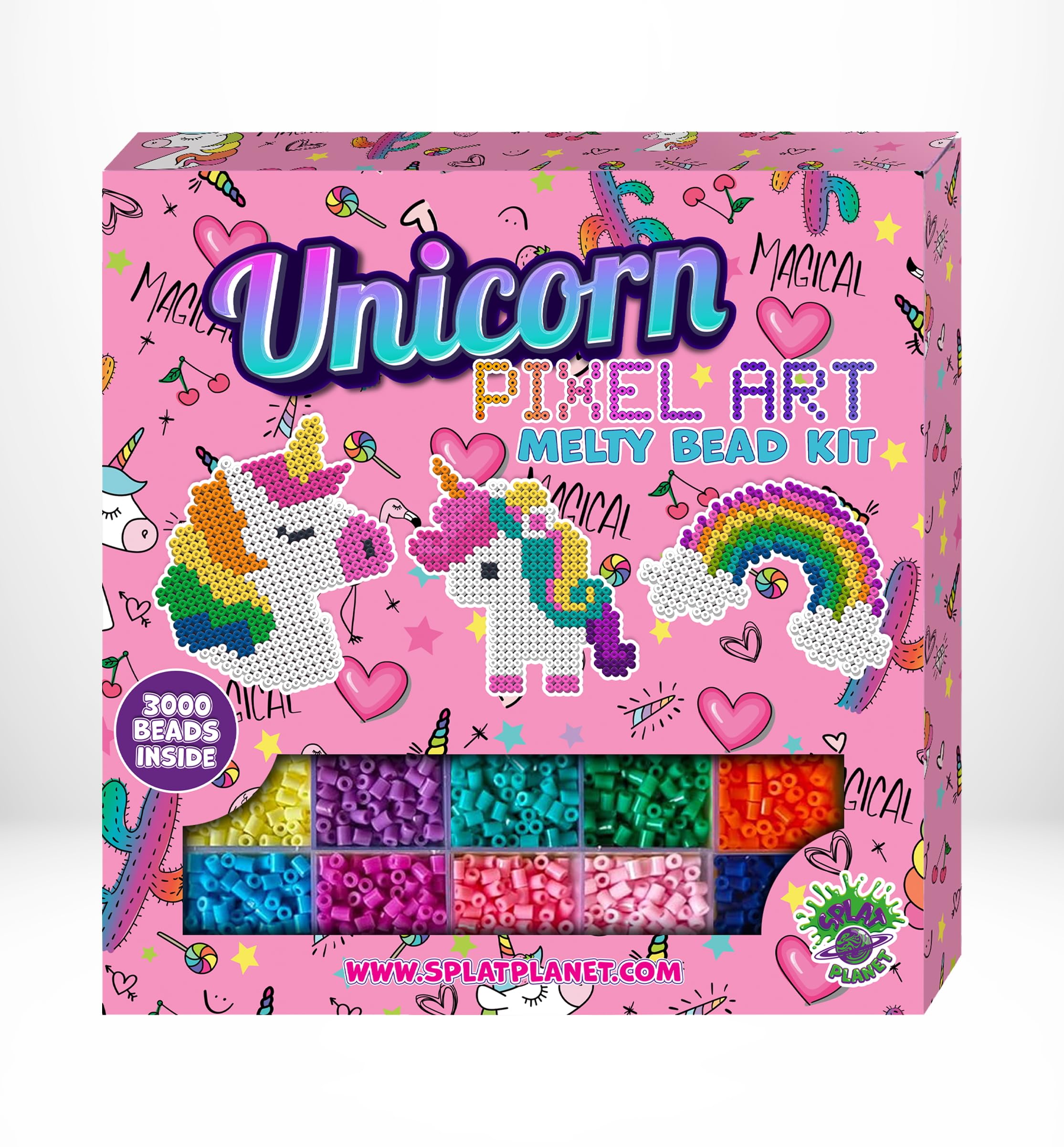 Splat Planet Unicorn Pixel Art Melty Bead kit Fuse Beads for Kids Craft Art kit (Unicorn)