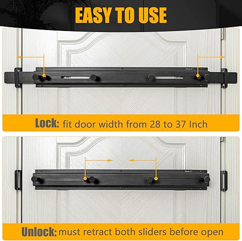 Miniatura 3 de Sihnman Cerradura de barra de puerta  Barra de seguridad patentada para puerta  Mejora de seguridad en el hogar, refuerzo de puerta, a prueba de
