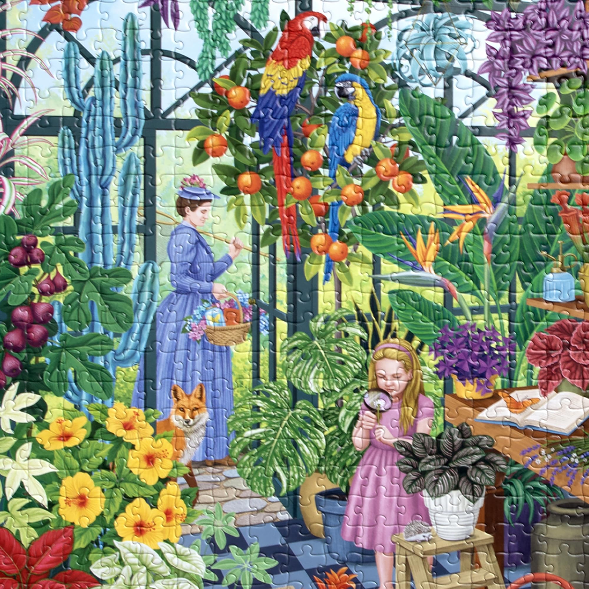 Puzzle 1000 Pièces Eeboo Saisons à Kyoto - 58.5x58.5 Cm, Illustration Jennifer Potter, Activité Adulte Relaxante, Qualité Premium