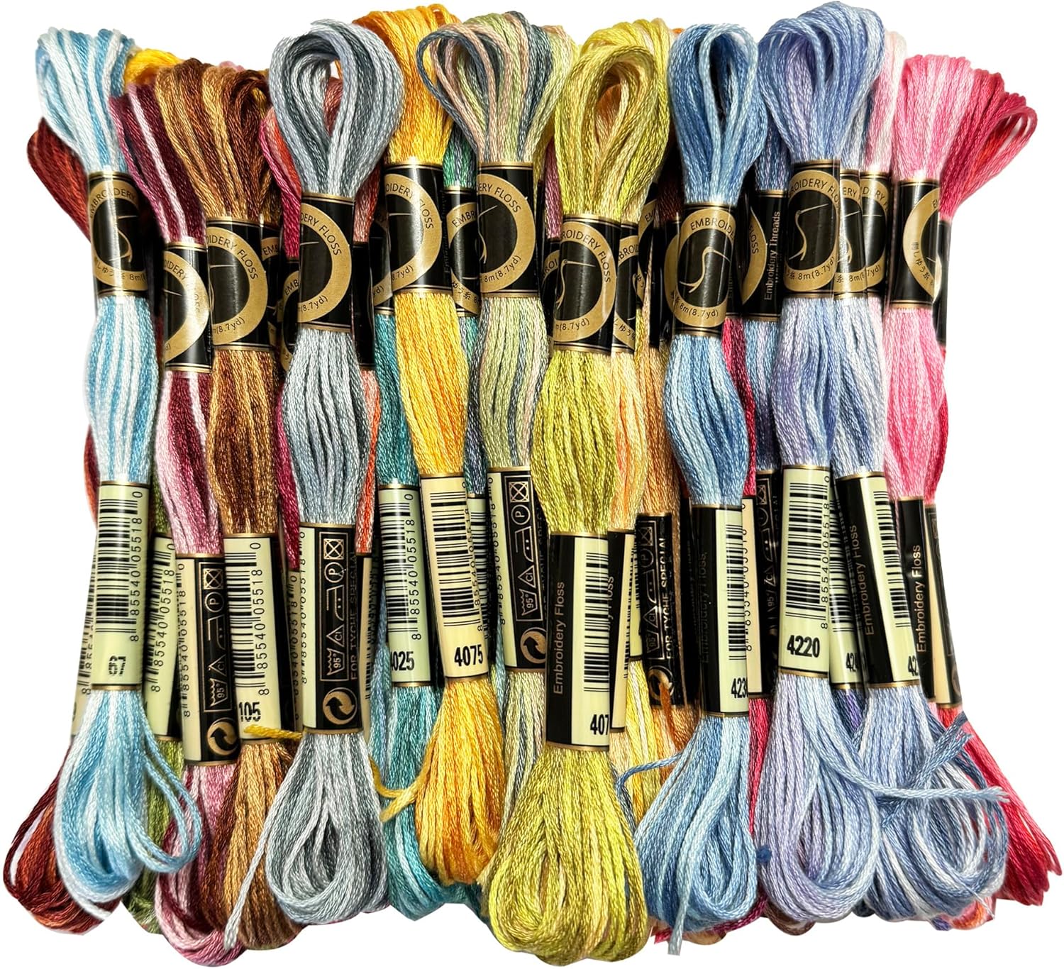 Magical Color Variations Floss Pack Six Strand Embroidery Variegated Cross Stitch Threads, Popular Color, Pack of 54 Skeins