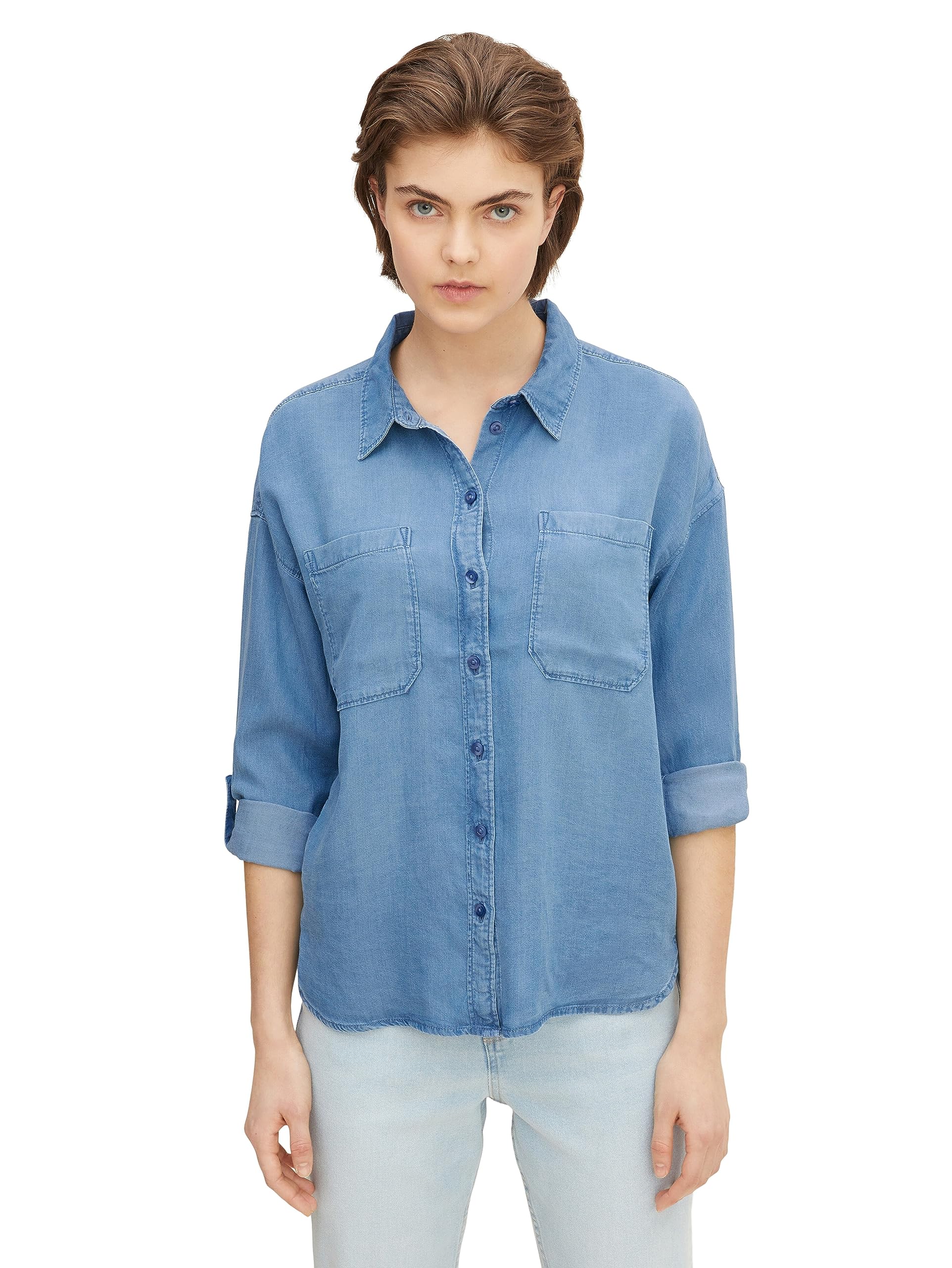 TOM TAILOR Denim Tencel Denim Camicia da Donna