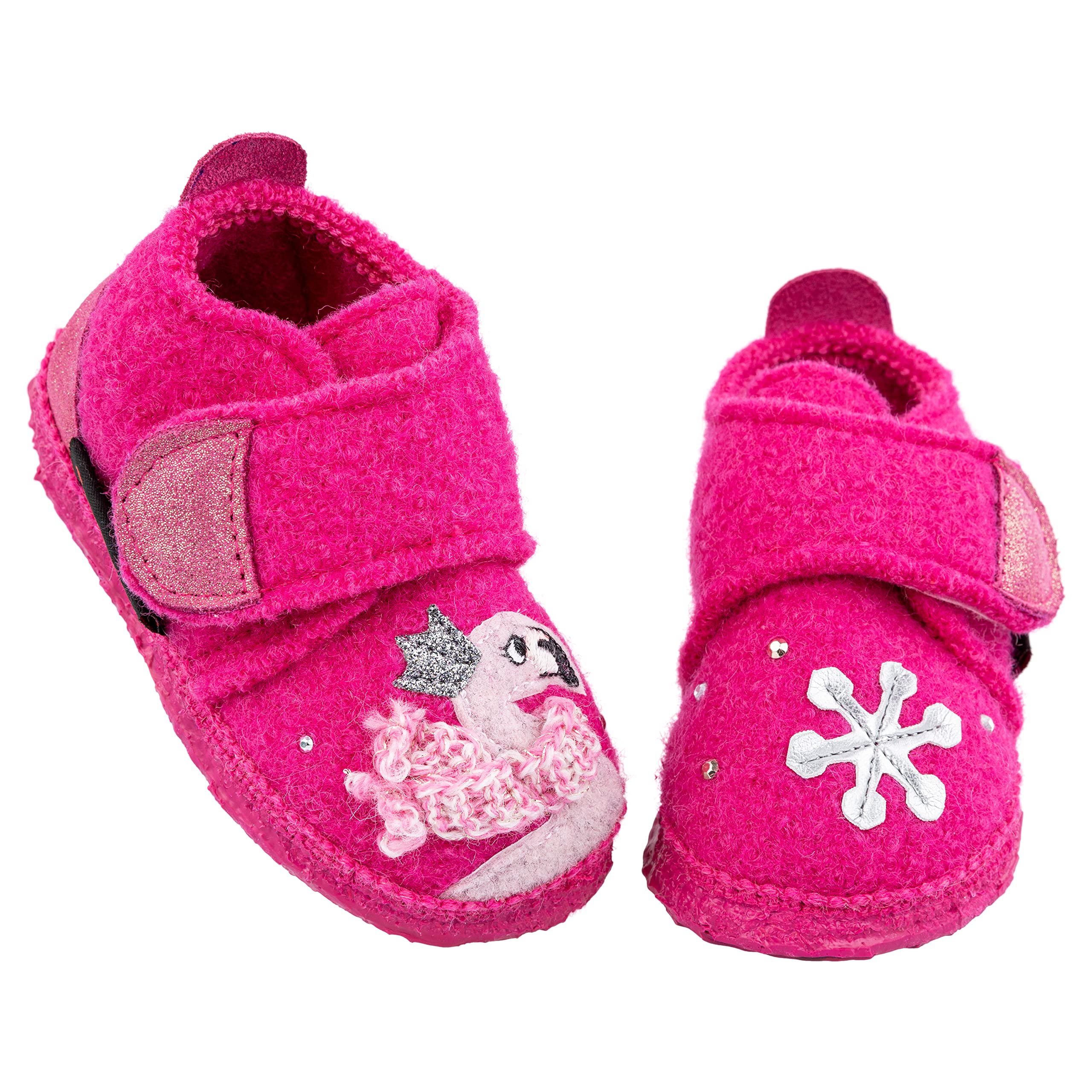 Giesswein Baby-Hausschuhe Unterroth - Warme Baby Lauflern Schuhe mit Klettverschluss, Rutschfeste Kinder Krabbelschuhe für Mädchen