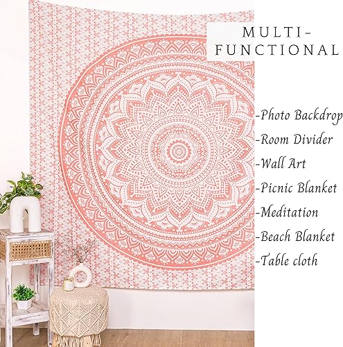 Miniatura 5 de RAJRANG BRINGING RAJASTHAN TO YOU Tapiz para colgar en la pared con diseño de mandala, decoración bohemia, hippie y psicodélico, medallón de