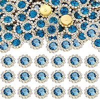 Vista 11 de 160 diamantes de imitación para coser de 0.472 pulgadas, base de metal, diamantes de imitación para coser en ropa, zapatos, aretes, cinturón