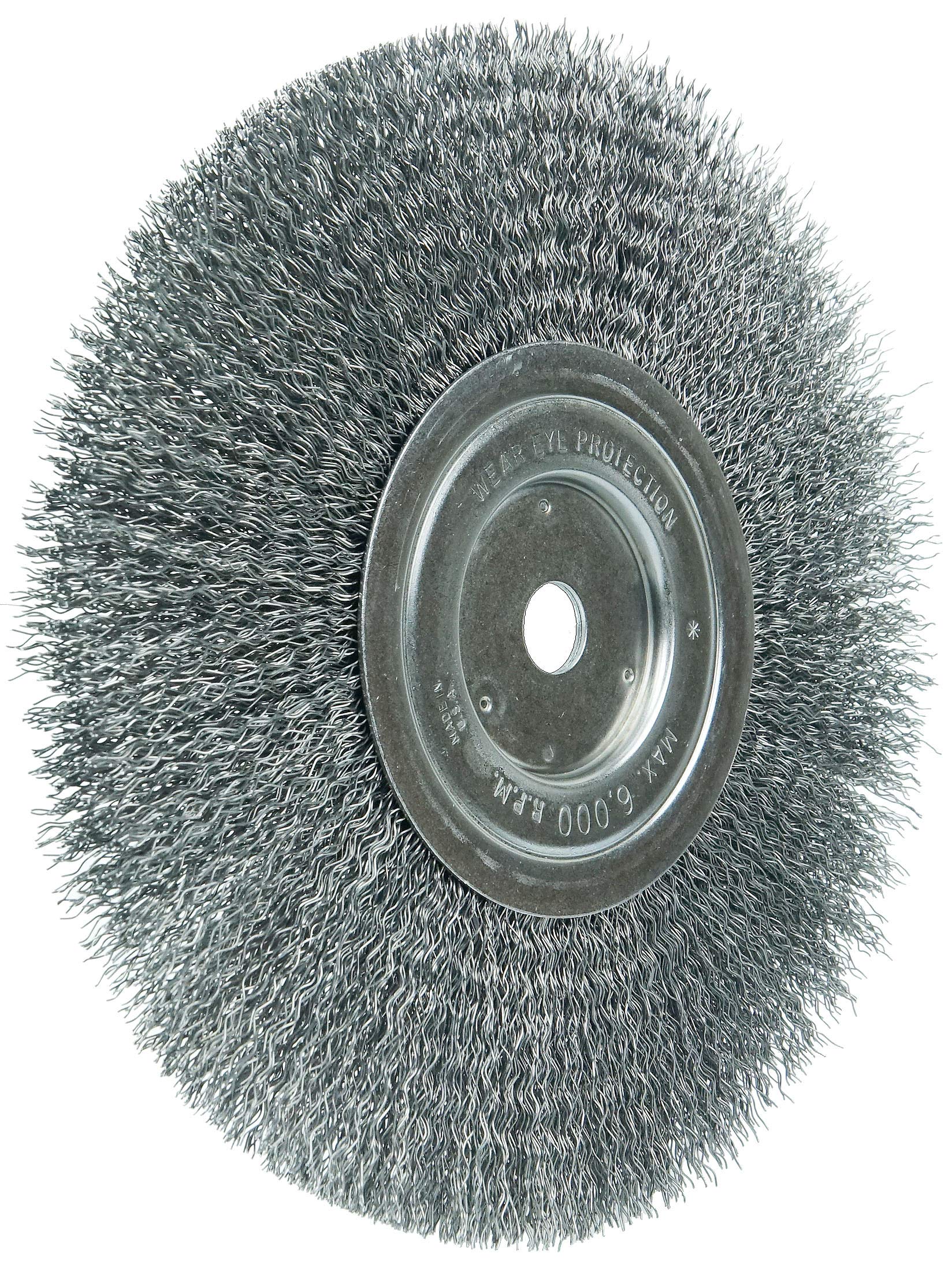 Weiler 36205 Wolverine - Rueda de alambre prensado de 8 pulgadas, relleno de acero de 0.14 pulgadas, cara estrecha, agujero de eje de 5/8 pulgadas, fabricado en los Estados Unidos (paquete de 2)