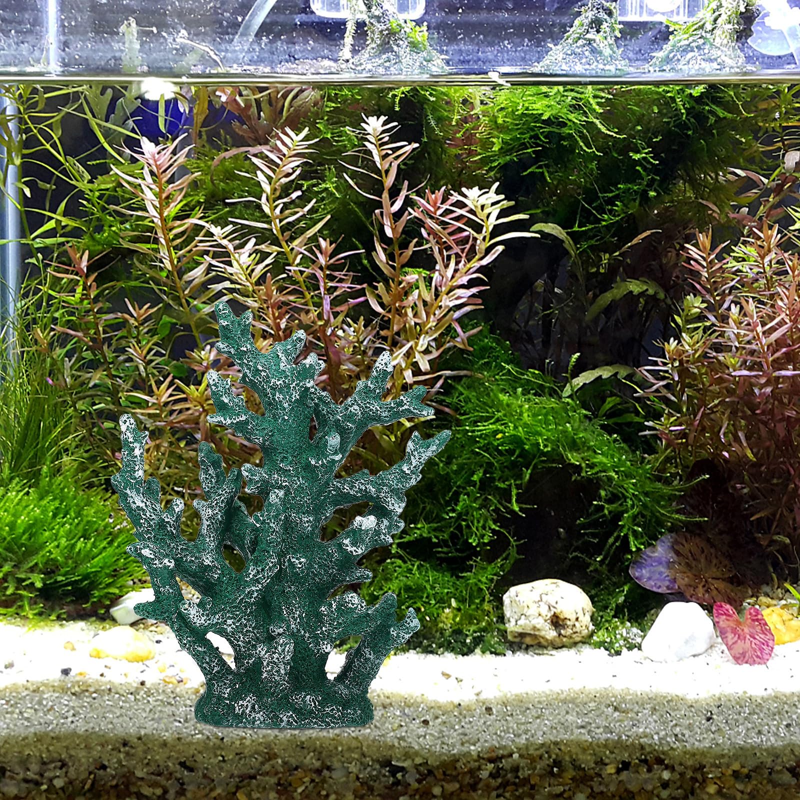 Coral Artificial Decorativo de Resina Estilo Mediterráneo para Acuario