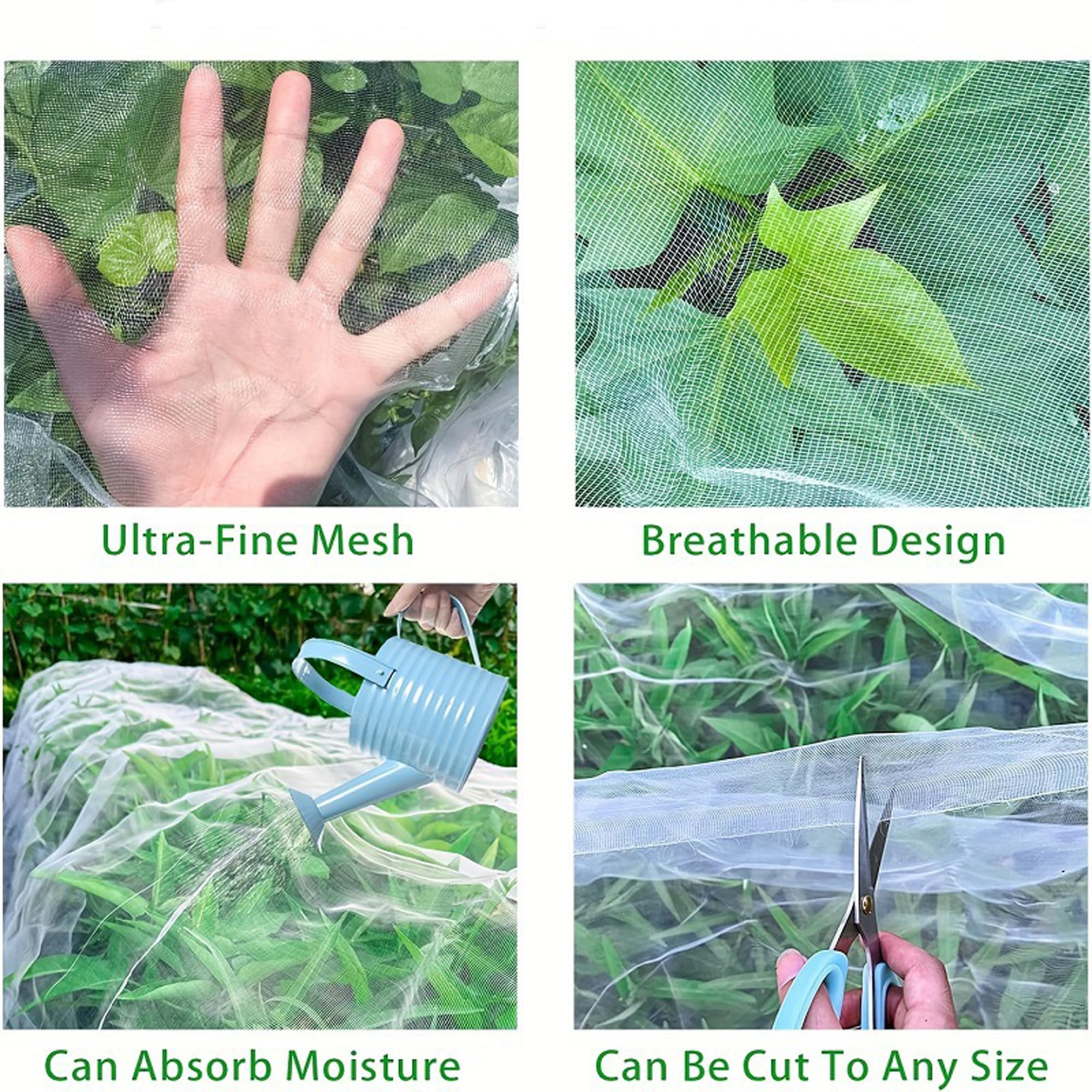 Rete Anti Insetti,3X15M Rete per Uccelli,Reti Protettive,Giardino Rete,Insetti Nets,Prevenire I Parassiti Danneggiare Le Piante,per Frutti Verdura Piante e Stagni,Archi per Tunnel Orto