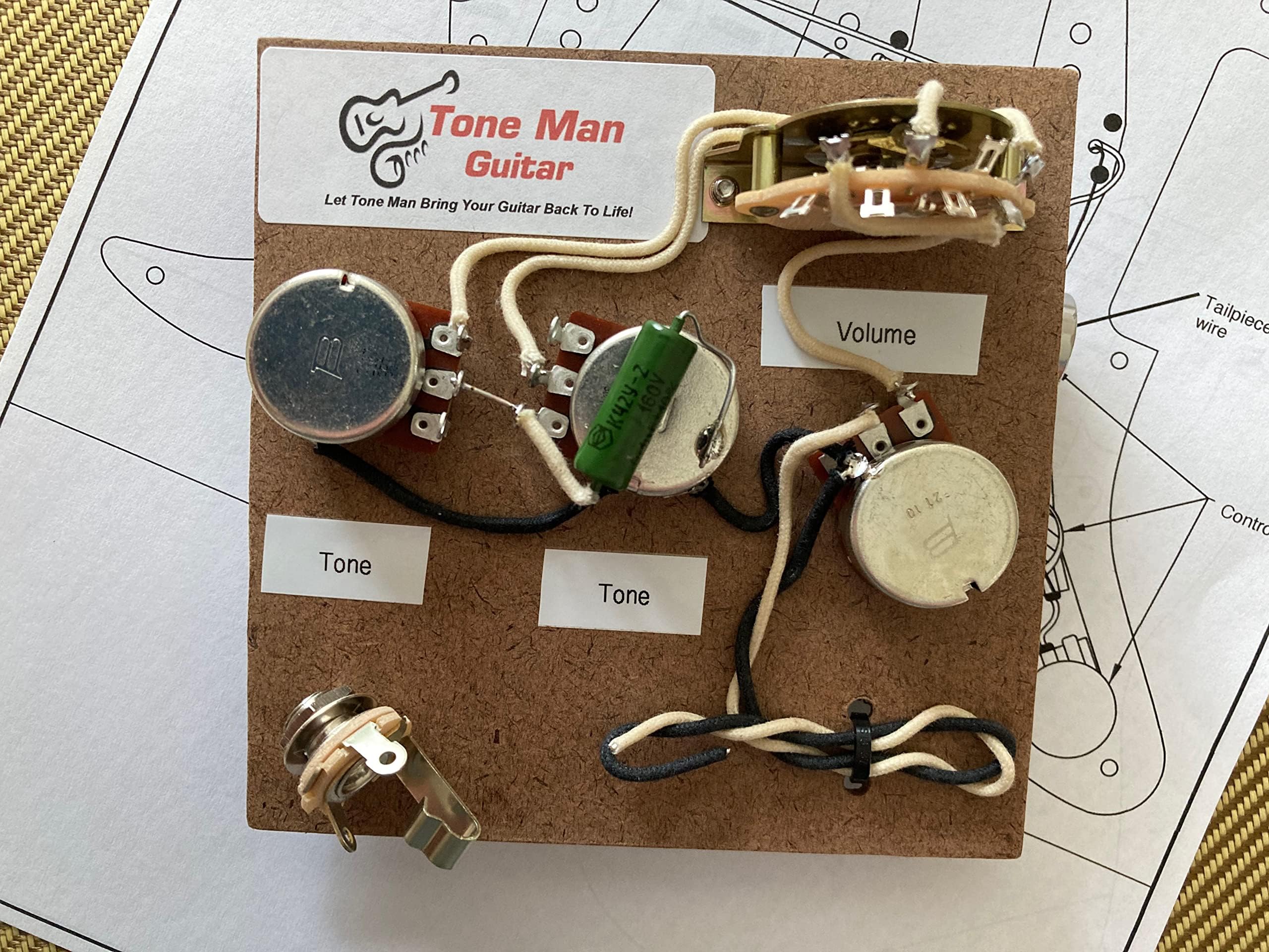 Stratocaster Prewired Wiring Harness Kit Eric Johnson Wiring Set Up .1uf Vintage PIO Tone Cap