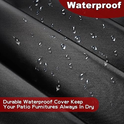 Miniatura 3 de CHENHAO Cubierta de mesa al aire libre redonda impermeable para muebles de patio, resistente a los rayos UV, para mesa redonda exterior y sillas,