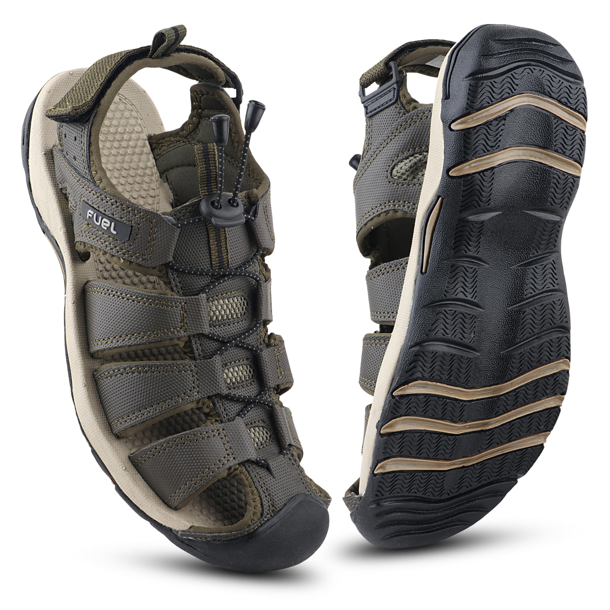 FUEL Soldier-08 Flexible Fisherman Comfortable & Breathable Sporty Look Outdoor Sandals for Men in Protective Bump Toe with Anti-Skid & Trendy Footwear