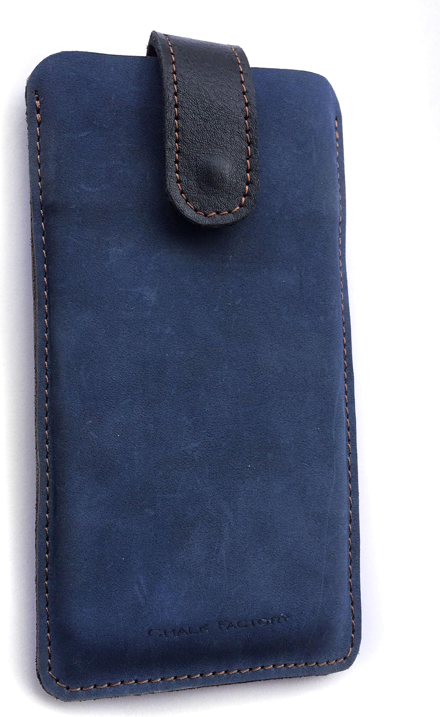 Chalk Factory Genuine Leather Case for CELKON Diamond Q4G Plus Mobile Phone (#LP, Blue)
