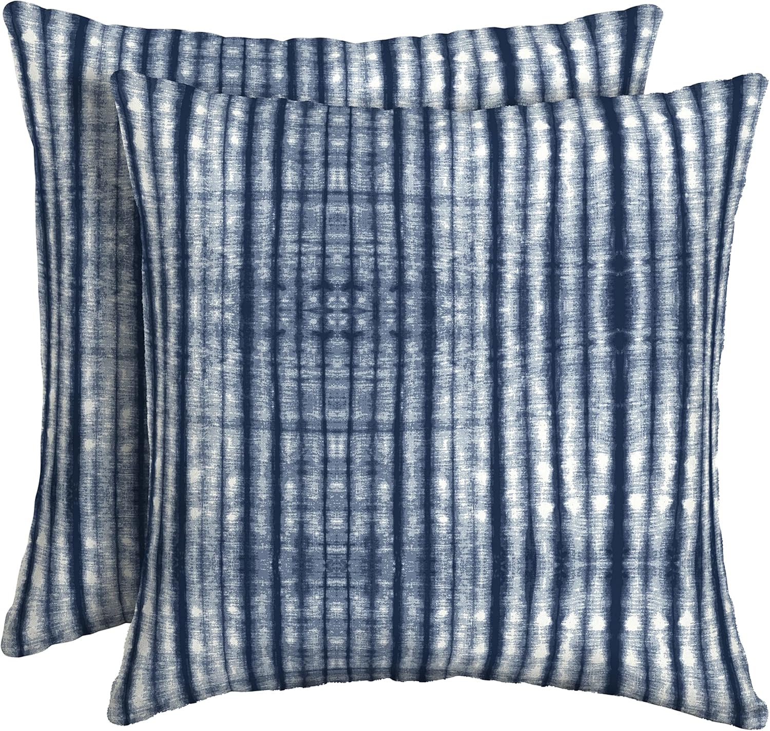 Arden Outdoor Toss Pillow (2 Pack) 16 x 16, Blue Shibori Stripe