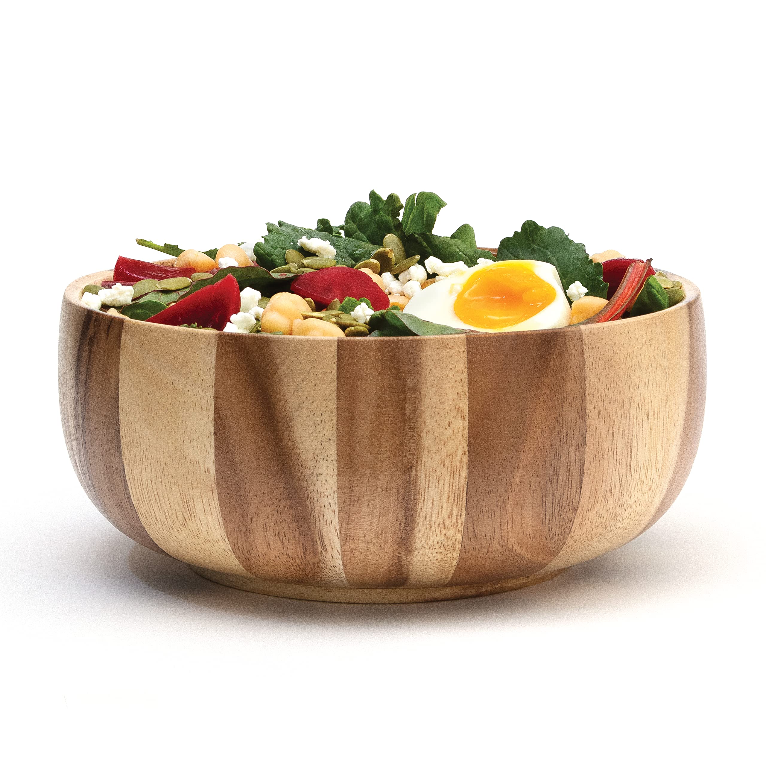 Lipper International Acacia Sunburst Ensaladera, talla única, color marrón