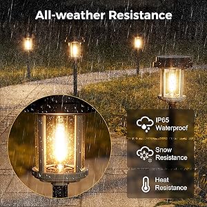 XMCOSY+ Solar Pathway Lights, 20 LM Solar Powered Outdoor Lights with 2-Tone Black & Grey Metal Design, Outdoor Solar Lights for Yard Patio Landscape Walkway Driveway (Black & Grey)