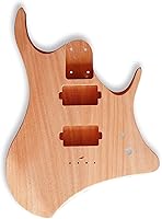 Vista 2 de BexGears DIY estilo sin cabeza kits de guitarra eléctrica cuerpo de caoba duro arce cuello usted construye la guitarra