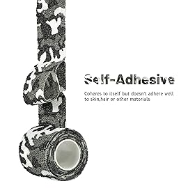 FRESINIDER 9 Rolls Self Adhesive Wrap Athletic Tape Gauze, Breathable Elastic Cohesive Bandage for Sports Injury & Pet (7 Pcs 2 x 5 Yards + 2 Pcs 1 X 5 Yards) (City Camo)
