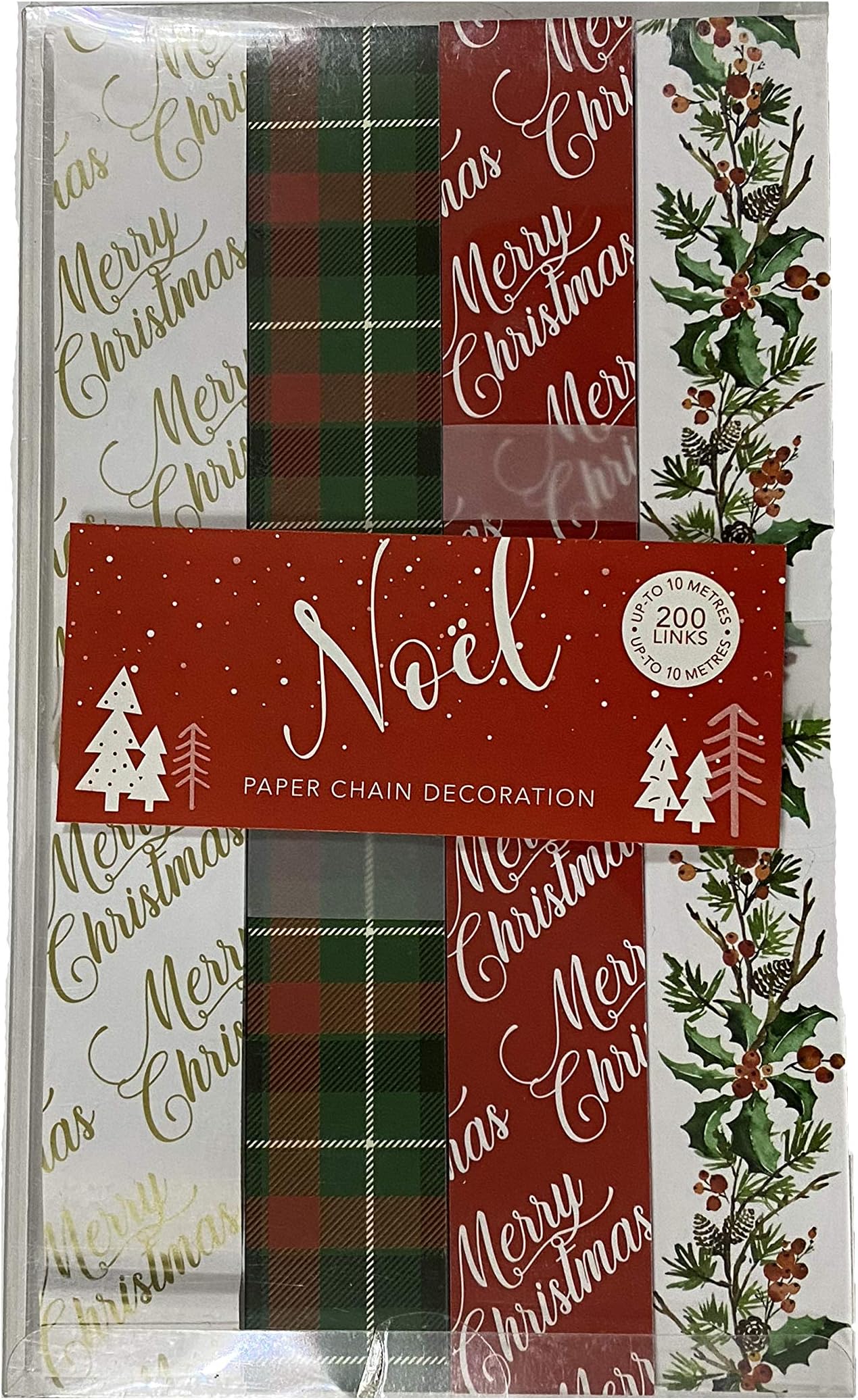 eBoutik – Novelty Christmas Decorations - Make Your Own Traditional Christmas Paper Chain Kit – Paper Chains Self Adhesive (Traditional Christmas)