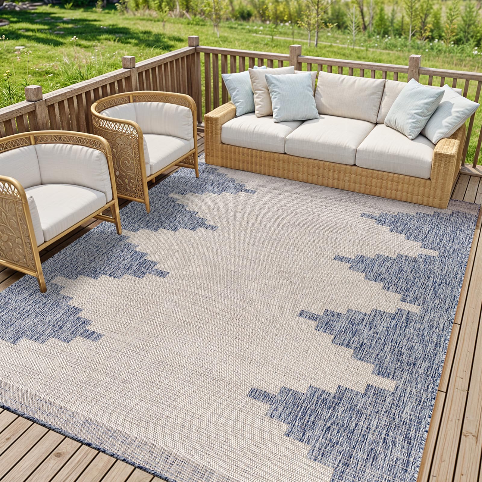 Livabliss RUBAL Global Denim Area Rug - Blue - 200 x 275 cm