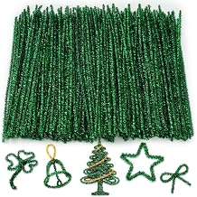 100 Pcs Pipe Cleaners Chenille Stem, Glitter Craft Pipe Cleaner Set, Fuzzy Sticks for DIY Crafts, Decorations, Handmade Gifts Green