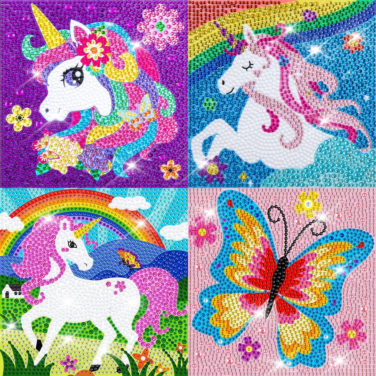 5D Diamond Art Kits for Kids Beginners Easy Kits Arts and Crafts for Kids Ages 8-12 Diamond Art Craft Set for Home Wall Decor (6 Pack L)