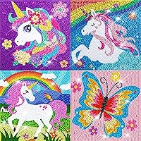 Vista 10 de Kits de arte de diamantes 5D para niños principiantes, kits fáciles de artes y manualidades para niños de 8 a 12 años, juego de manualidades