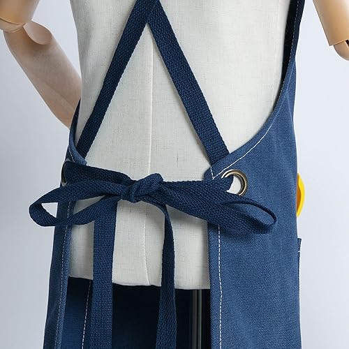 Miniatura 6 de MT WORLD Delantal para niños, para carpintería, cocina, lona, con bolsillos, relleno de calcetín de Navidad y cumpleaños para niños