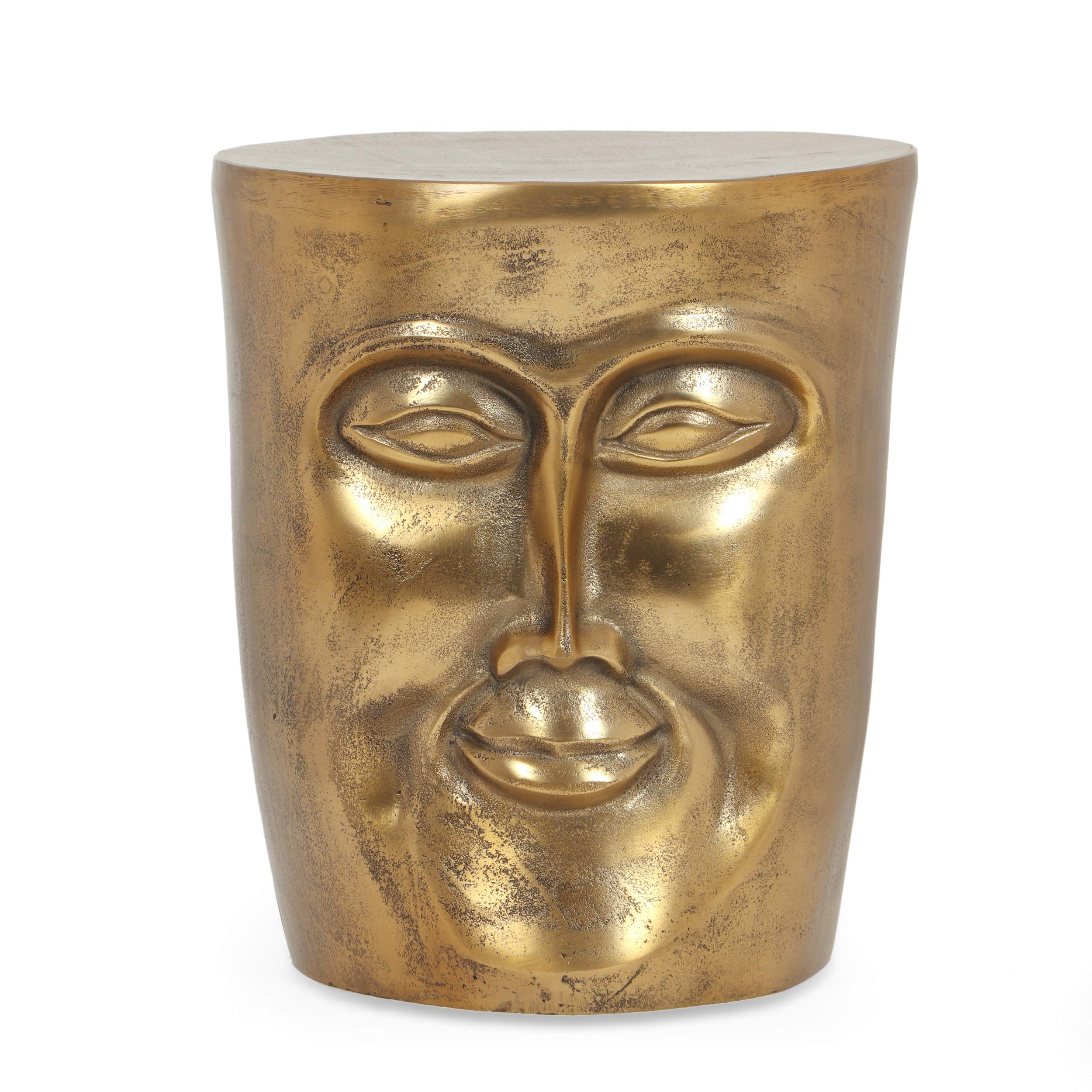 Christopher Knight Home Therese FACE SIDE TABLE, Raw Brass
