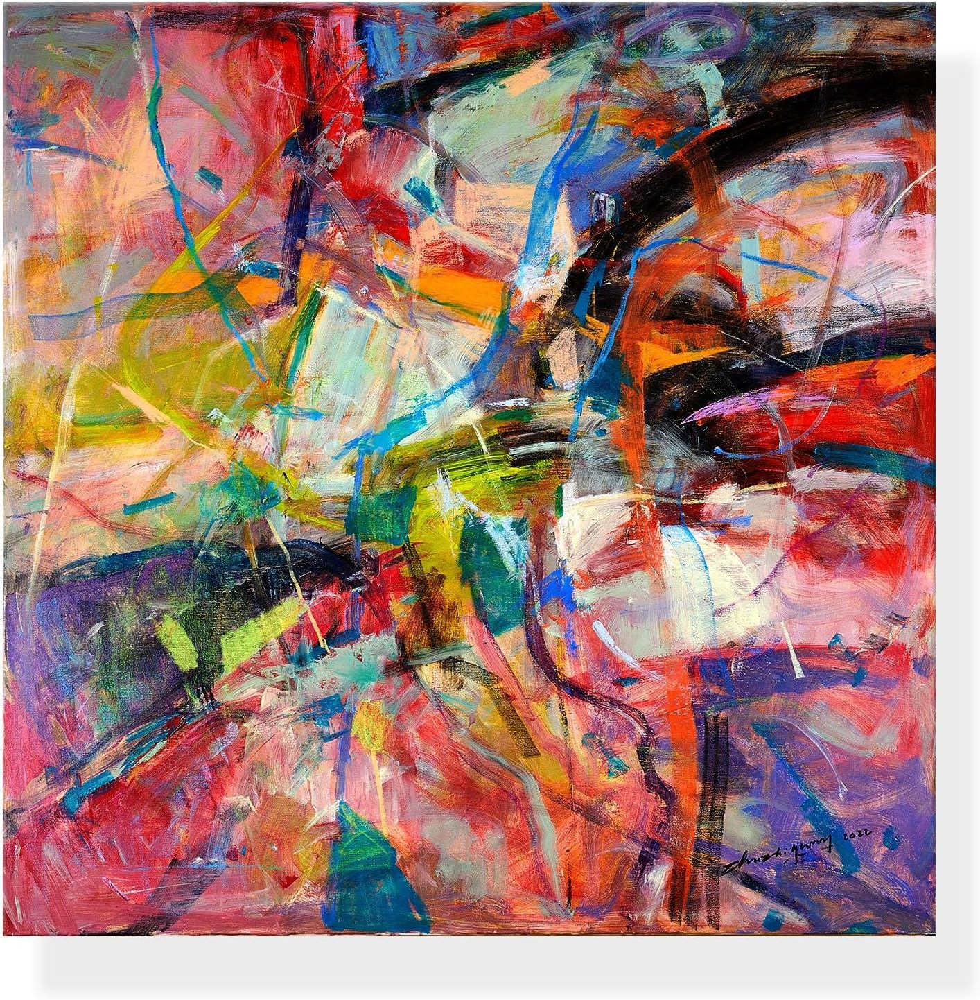 Gloliv Canvas Wall Art – Abstract Wall Decor Painting, Artist-Authorized Reproduction Canvas Prints, Modern Canvas Wall Art Prints for Living Room, Bedroom, or Office 20"X20"
