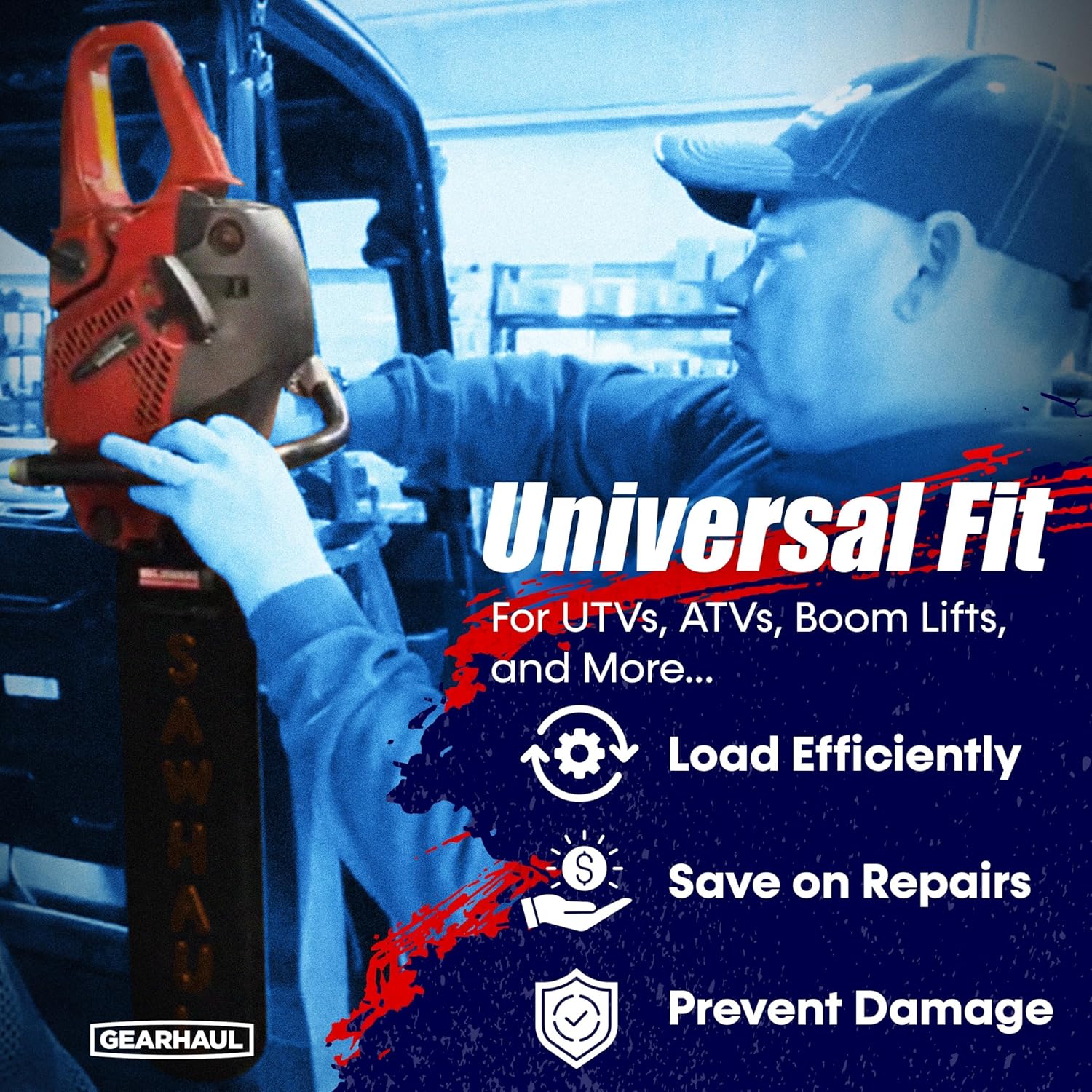 SawHaul Universal Chainsaw Holder for Tubing and ROPS - Made in Kansas USA - Fixed Mount Chainsaw Carrier (28" Orange) Compatible w/All Brands