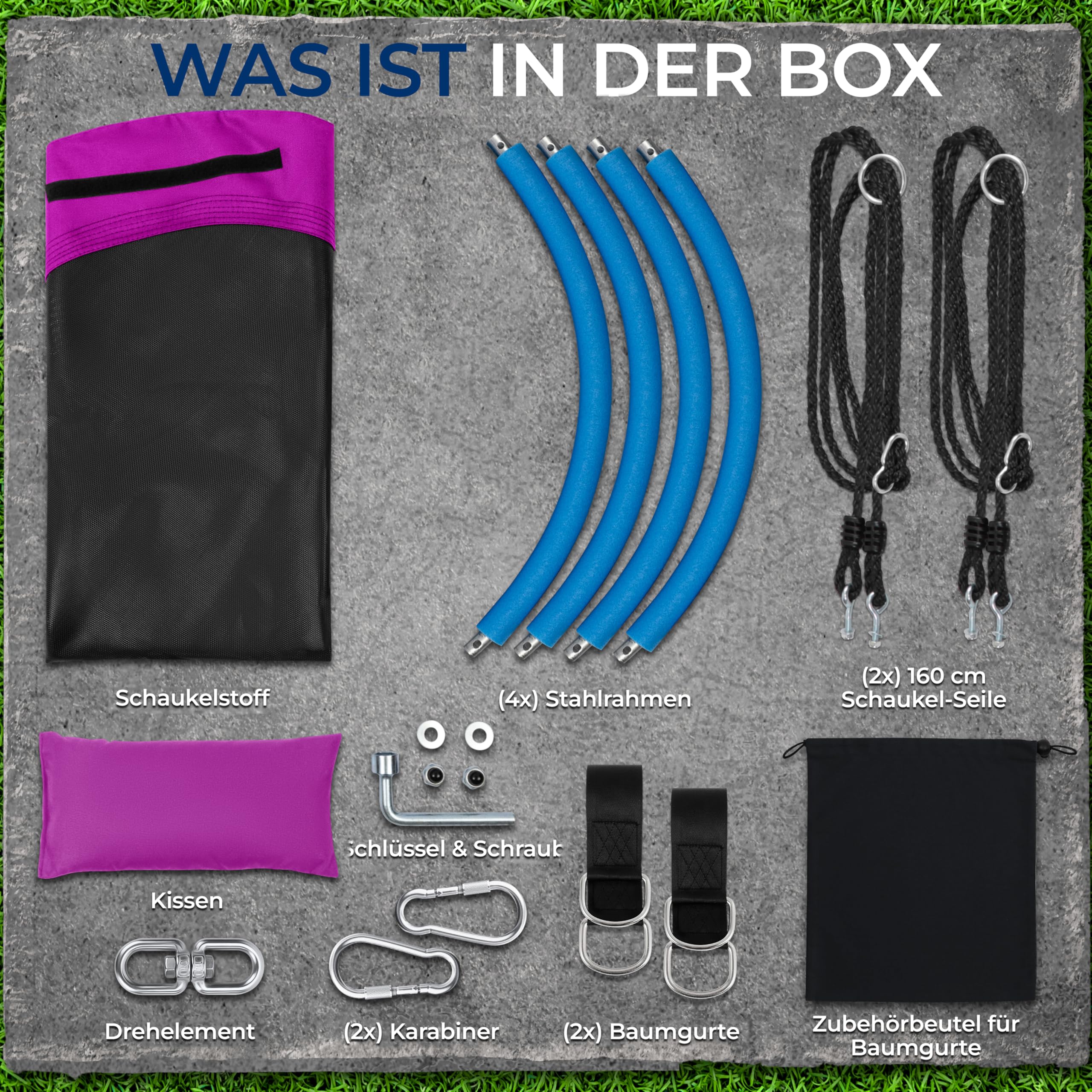 SereneLife Nestschaukel Outdoor, 101 cm Kinder Schaukel, bis 320 kg belastbar, höhenverstellbar, Baumschaukel für Garten, Kinder & Erwachsene, Regenbogen