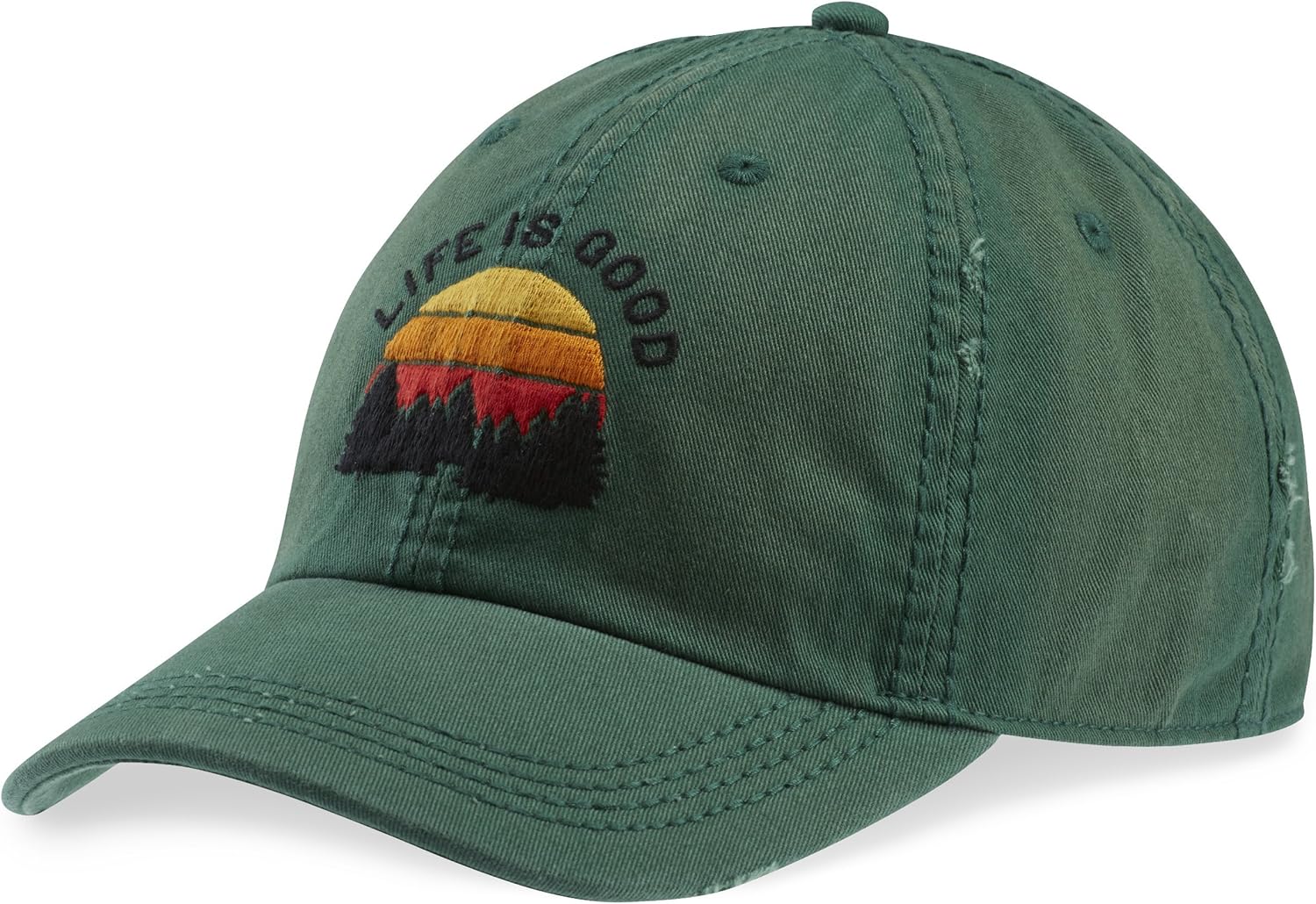 Life is Good Sunwashed Chill Cap Baseball Hat Collection,Forest Green : Clothing, Shoes & Jewelry