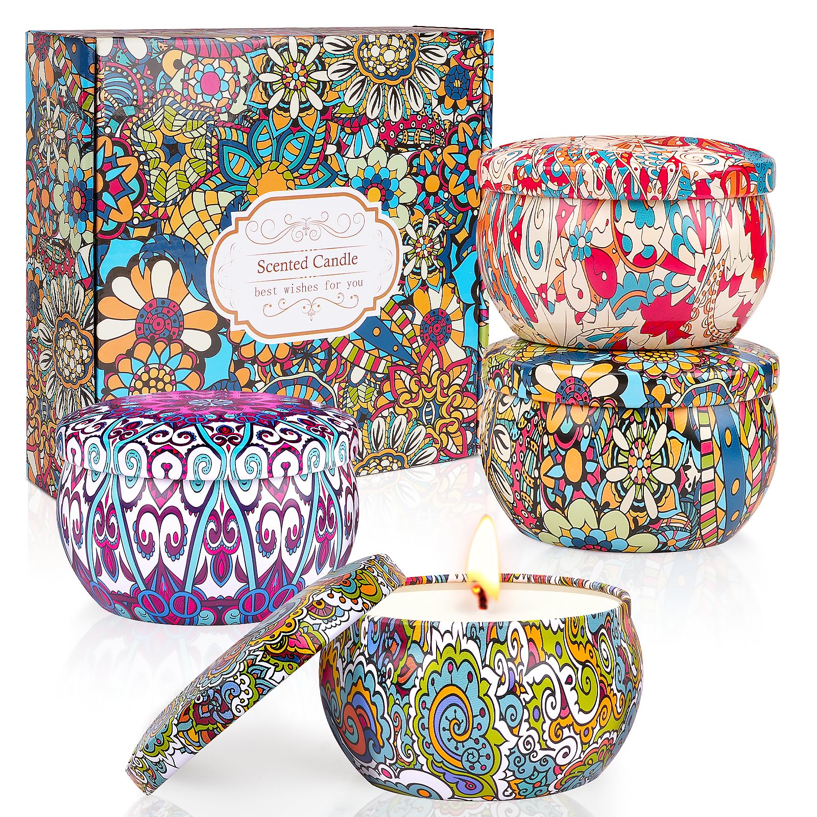 Juego De Velas Aromáticas Perfumadas Navidad Para Mujer, Velas Aromaterapia Navideñas Pequeñas Regalo 280g, Vela De Cera Soja Natural, Calendario Adviento Mujer Cumpleaños, Día De La Madre, Baño, Yoga