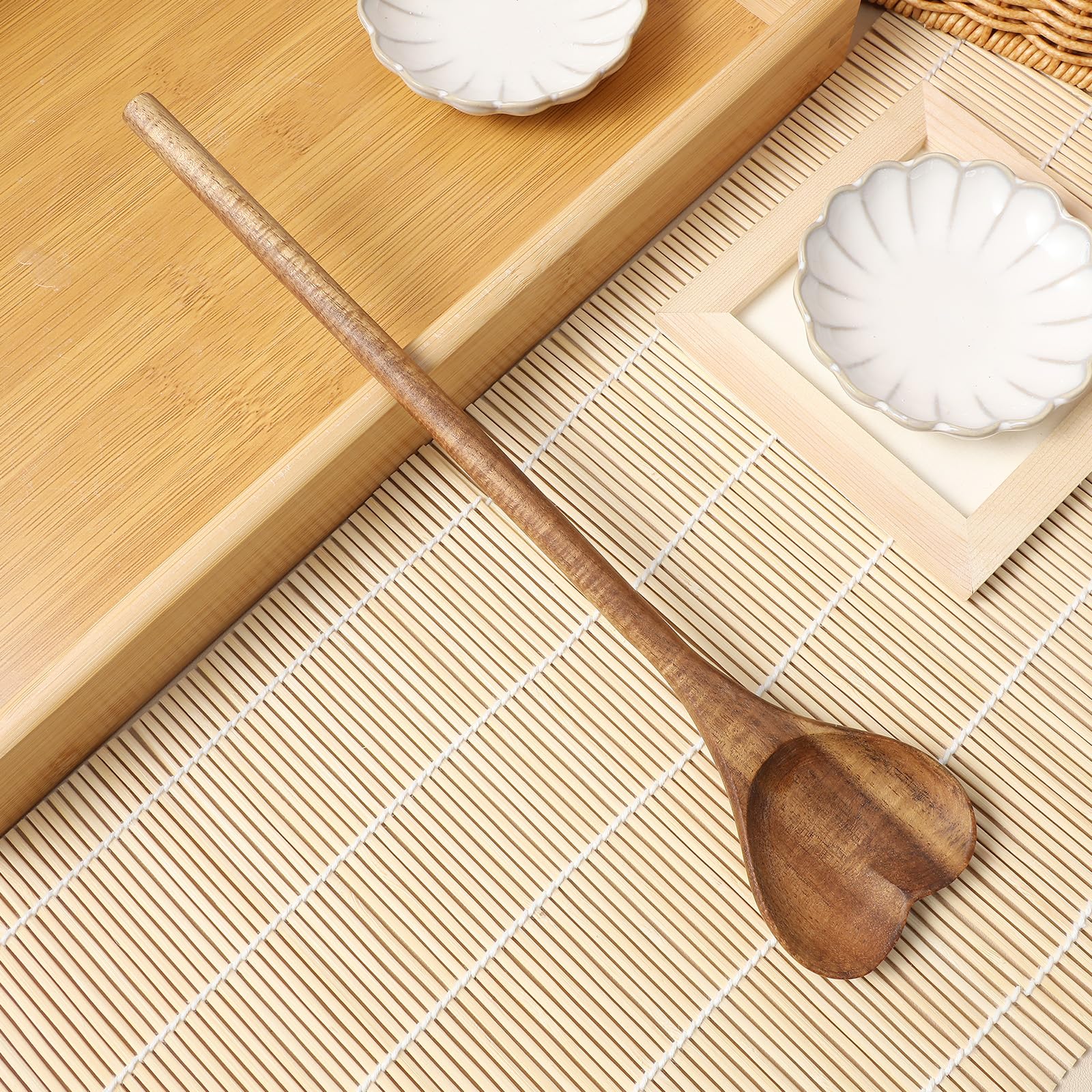 Cucchiaio In Legno A Forma Di Cuore – 28,5 X 6 Cm, Naturale, Ecologico, Antigraffio, Per Cucina, Picnic E Regali Romantici