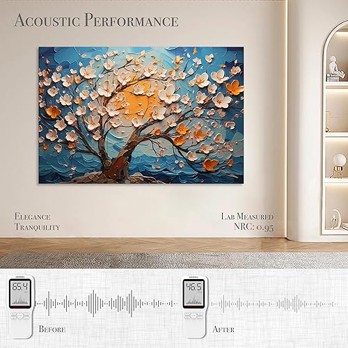 Miniatura 7 de Paneles acústicos de pared, paneles acústicos artísticos de 72 x 48 pulgadas, paneles acústicos decorativos, paneles de pared acústicos, arte de