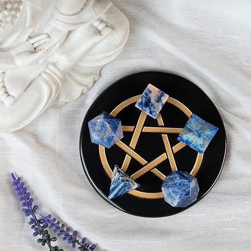 Miniatura 2 de Crocon Sodalite - Juego de 5 piezas de geometría de cristal sólido platónico, piedras geométricas sagradas para meditación, equilibrio de reiki,