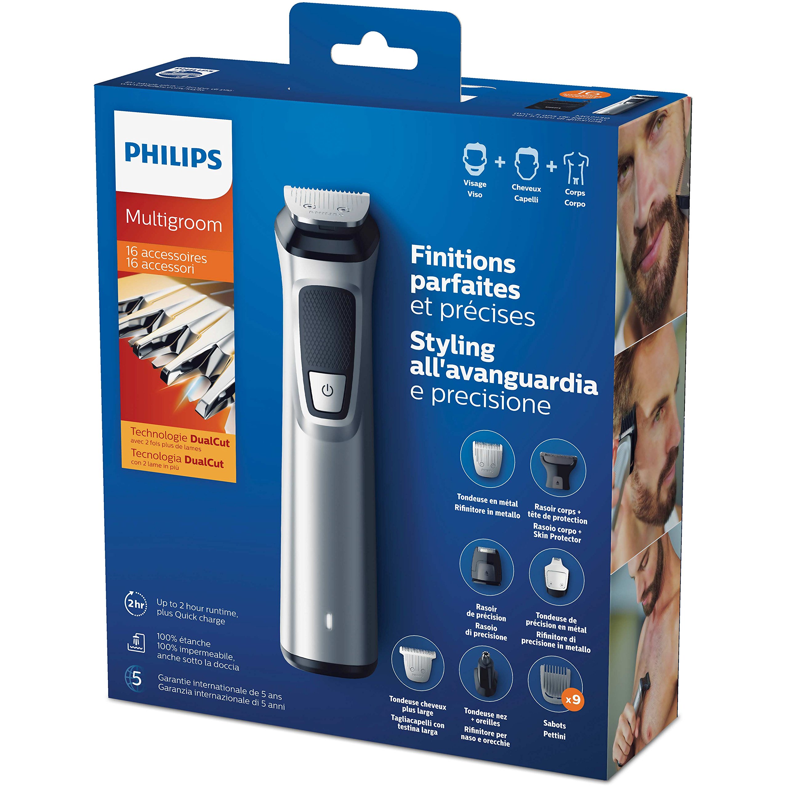Philips MG7730/15 Serie7000 Grooming Kit, Rifinitore Impermeabile 16in1 per Barba, Capelli e Corpo