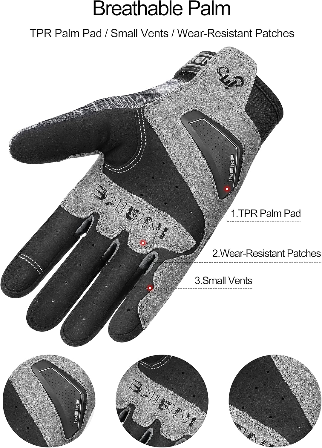 INBIKE Breathable Dirt Bike Gloves Men with Hard Knuckles Protection Touch Screen for Motorcycle Powersports Motocross