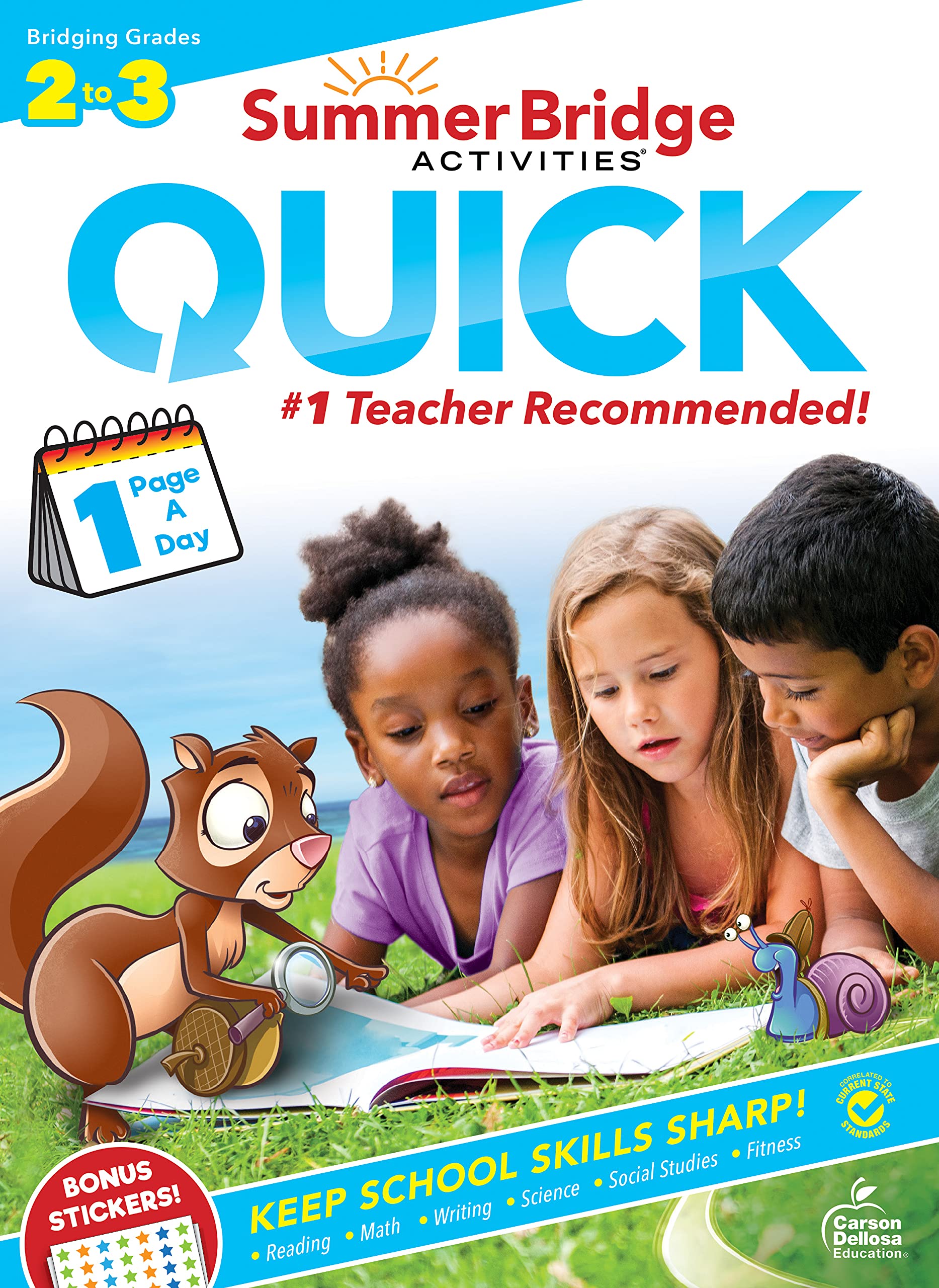 Summer Bridge Activities Quick 2nd to 3rd Grade Workbooks, Activity Book With Math, Language Arts, Social Studies, Science, Fitness, Reading Comprehension Practice and Reinforcement Learning