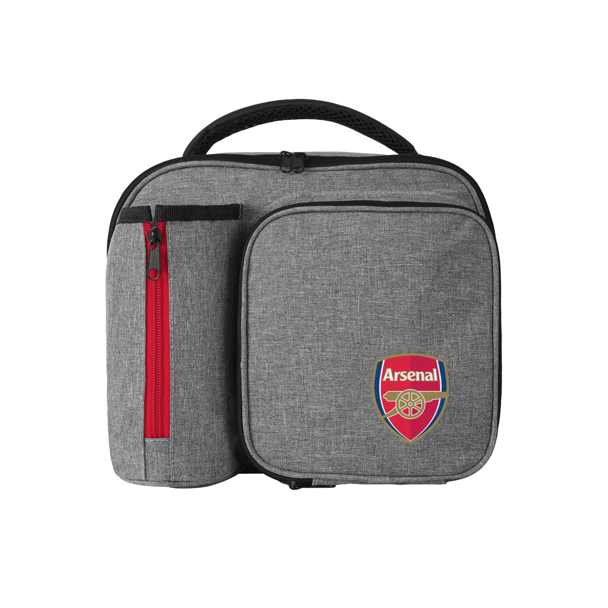 FOCO Arsenal F.C. Grey Lunch Bag with Food-Safe Easy Clean Lining and Bottle Holder